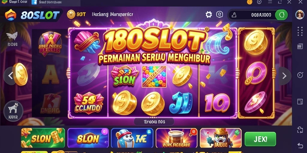 Tampilan seru dari gameplay 180SLOT yang penuh warna.