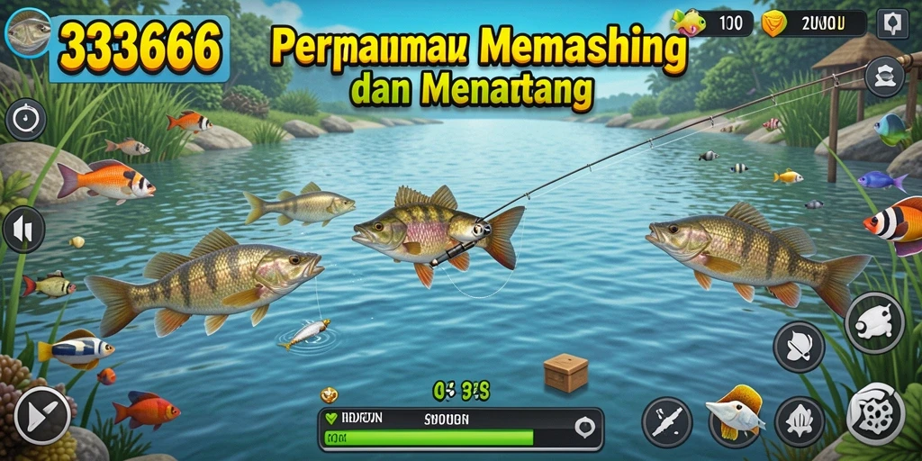 Tampilan gameplay memancing yang memukau di 333666.