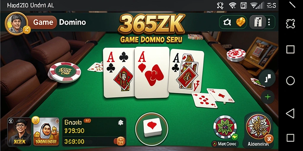 Screeshot 365ZK menampilkan gameplay domino yang mendebarkan.