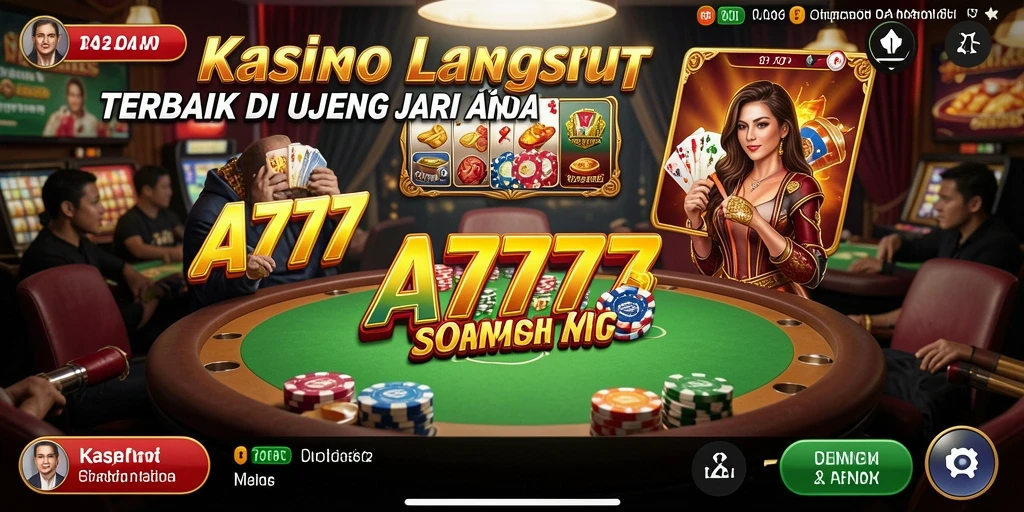 Tampilan gameplay A7777 dengan dealer langsung dan interaksi pemain.