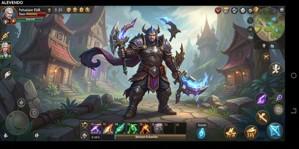 Tampilan gameplay ALEVENDO yang menakjubkan dan dinamis dalam pertempuran MMORPG.