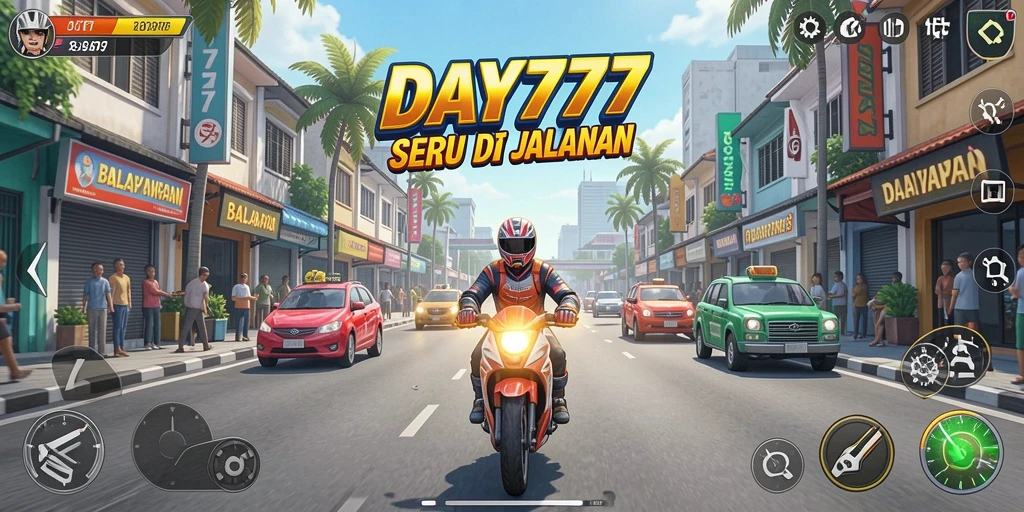 Tampilan gameplay seru yang menunjukkan aksi balapan di DAY777.