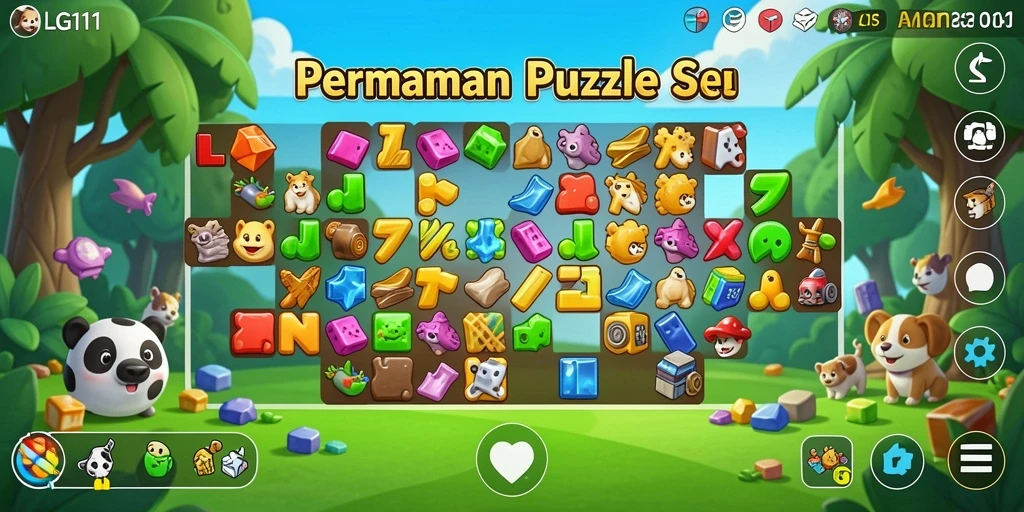 Tampilan gameplay LG111 dengan berbagai puzzle menantang.