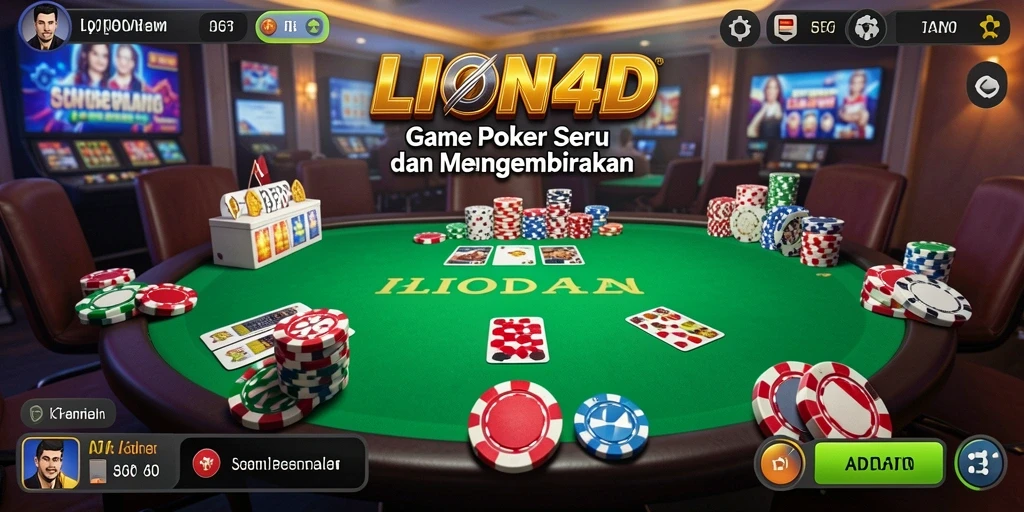 Tampilan gameplay poker di LION4D yang menarik dan penuh aksi.
