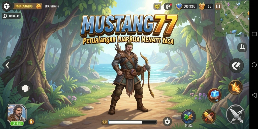 Screenshot utama MUSTANG77 menampilkan aksi seru dalam dunia petualangan.