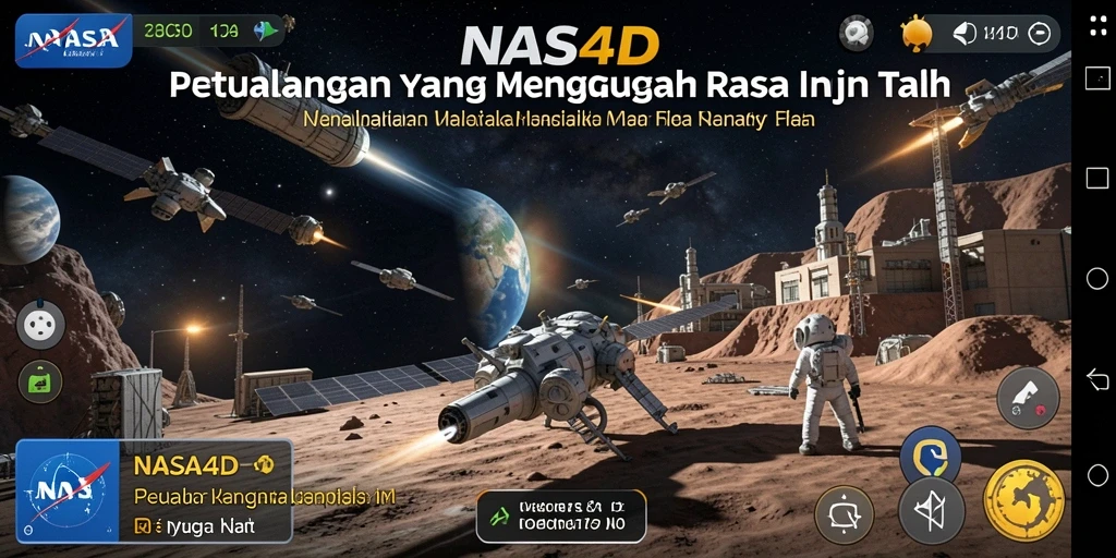 Screenshot tampilan gameplay NASA4D dengan luar angkasa yang memukau.