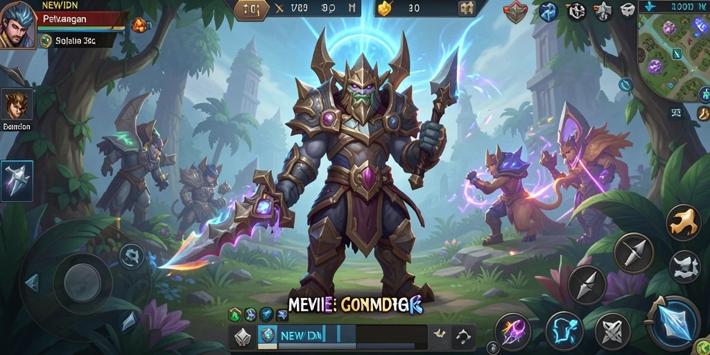 Screenshot utama NEWIDN menampilkan pertarungan epik dalam dunia MMORPG.