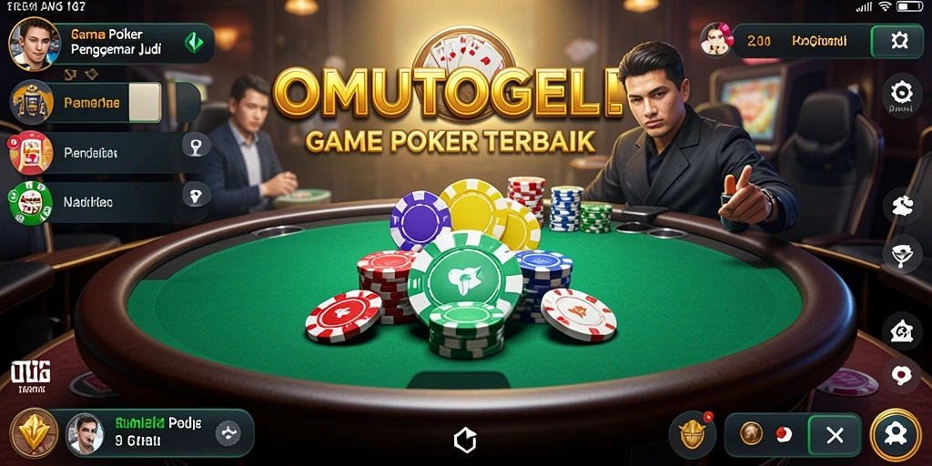 Tampilan gameplay Poker yang seru dan interaktif di OMUTOGEL.