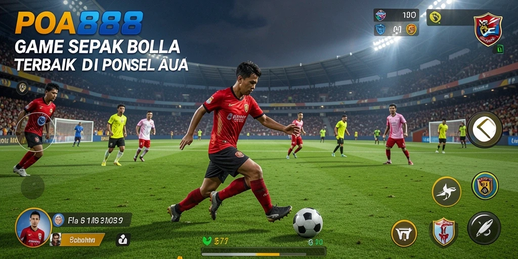 Tampilan gameplay POA88 yang menakjubkan dengan aksi sepak bola seru.