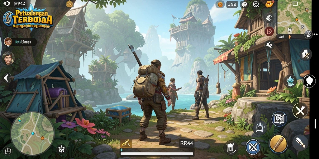 Tangkapan layar gameplay yang menampilkan eksplorasi dunia terbuka.
