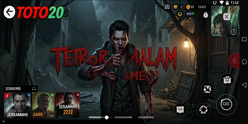 Screenshot gameplay TOTO20 menonjolkan suasana mencekam.