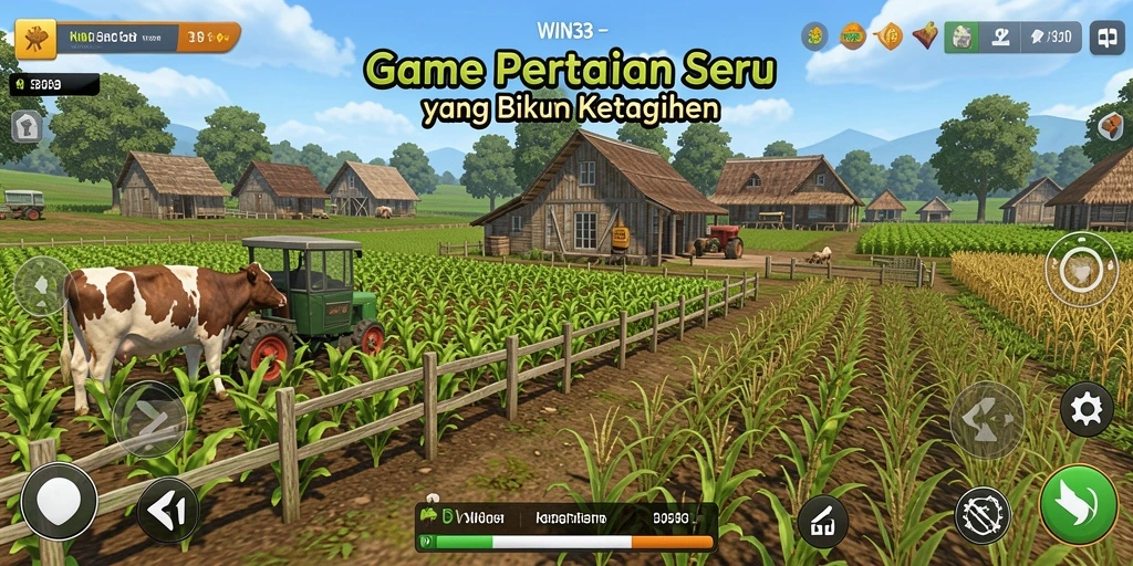 Gameplay seru WIN33 yang menampilkan kebun yang luas dan beragam tanaman.